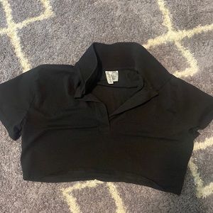 Cropped Black Polo